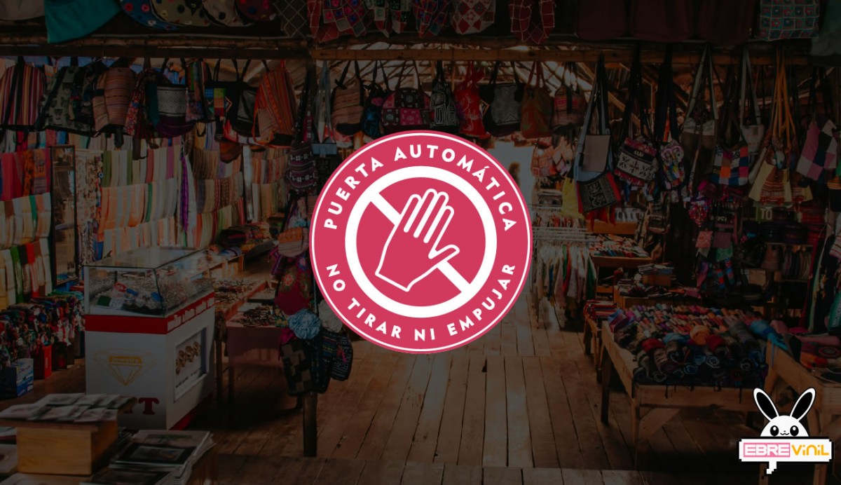vinilos adhesivos  de prevención para puertas automaticas de  cristal