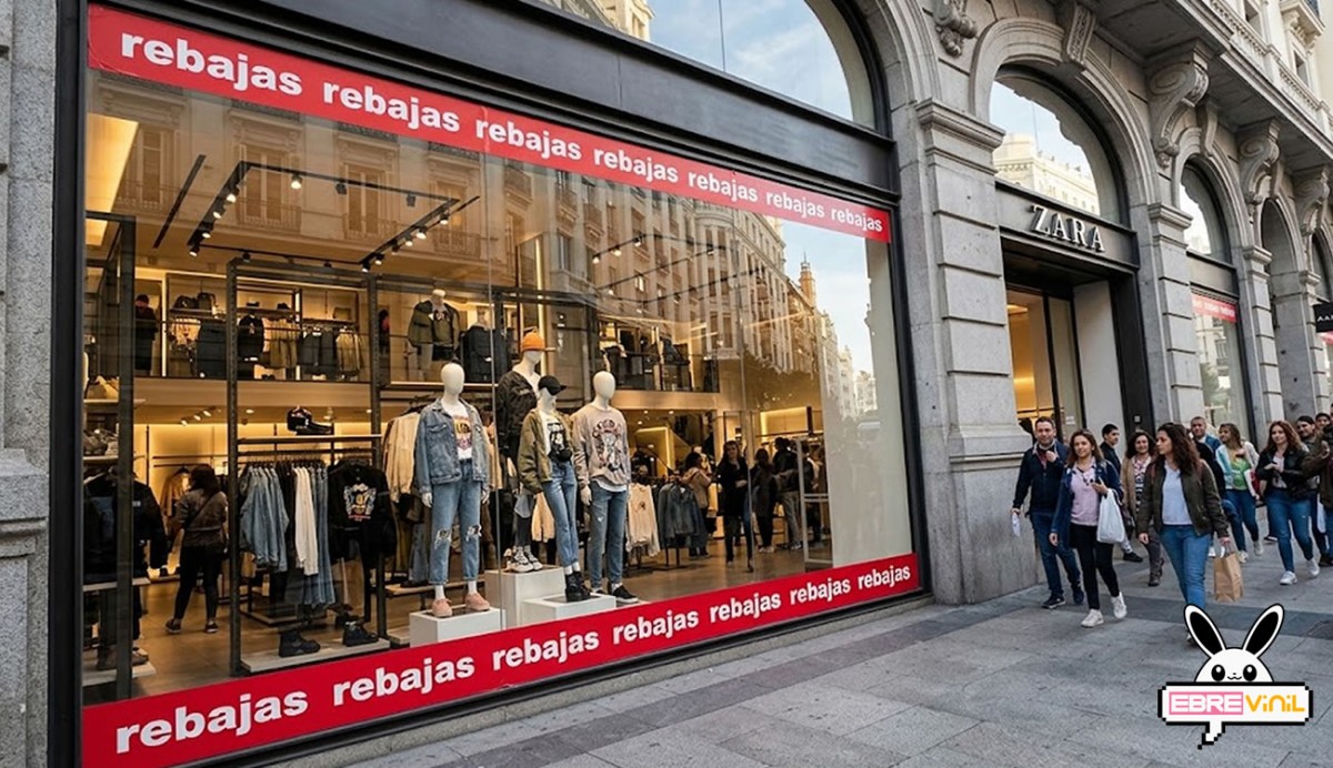 Vinilos rebajas aplicados en escaparate de tienda de moda