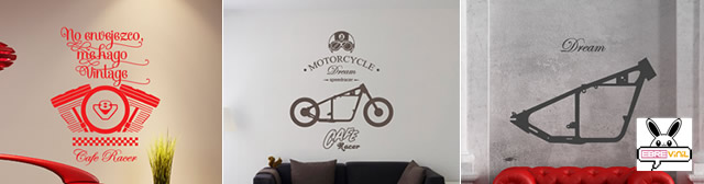 vinilos vintage para paredes cafe racer