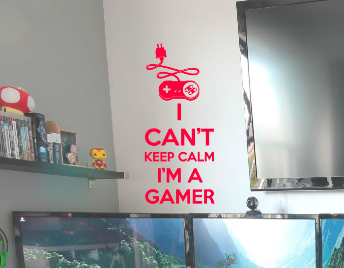 Vinilo adhesivo para gamers "I can't keep calm. I'm a gamer" 04466