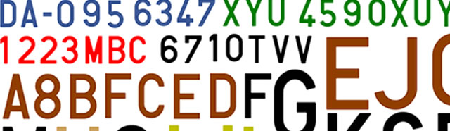 Letras en vinilo con la tipograf&iacute;a de las matr&iacute;culas espa&ntilde;olas 04760