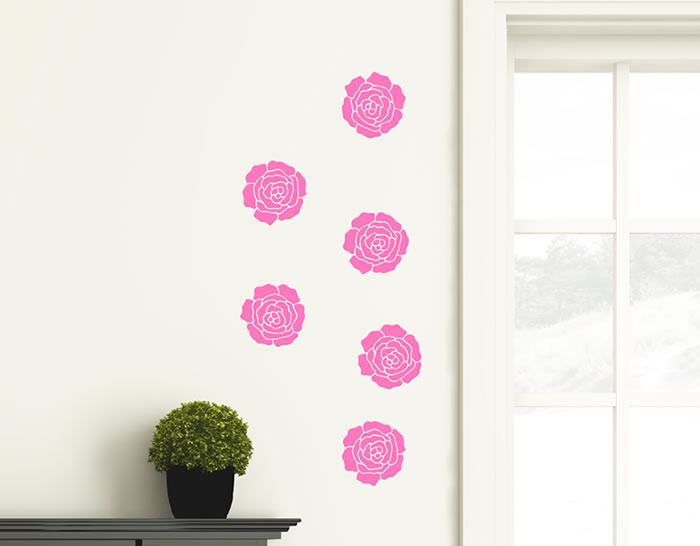 Decoración de paredes con vinilos florales 